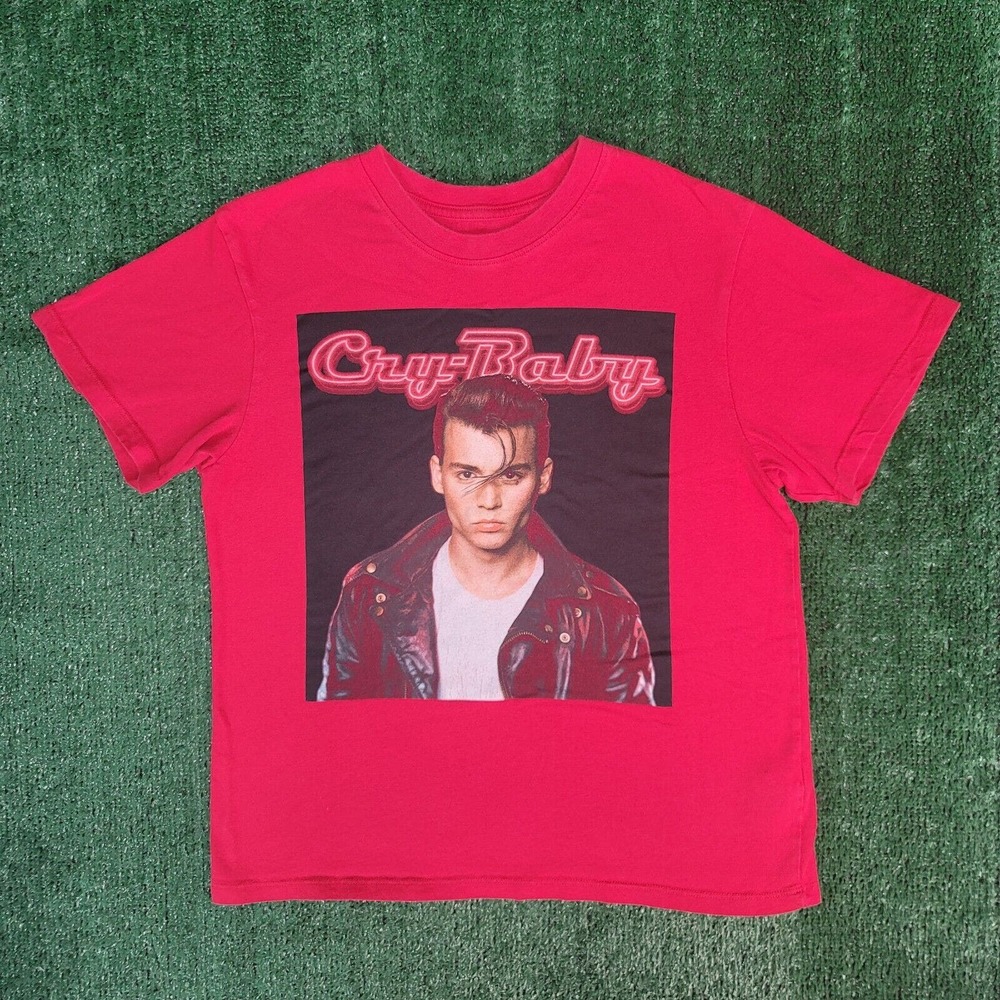 Cry Baby Shirt Women Medium Red Graphic Jonny Deep Rare Print Movie 80s Promo - Picture 2 of 6